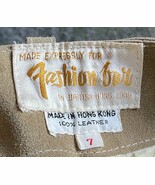 FASHION BAR Vintage Leather Shorts - Size 7 - Pockets-Snap Button-Broken... - €20,04 EUR