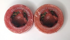 Village Candle Fresh Strawberries Wax Melt Tart Lot Of 2 (1 Oz Ea.) Htf - £10.96 GBP