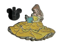 Disney Pin Princess Belle Reading a Book Beauty &amp; the Beast Glitter Spar... - $15.99