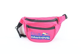 Vintage 90s Streetwear Spell Out Nautical Boat Fanny Back Belted Waist Bag Pink - £35.56 GBP