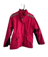 Vtg Y2K Nike Swoosh Check Red Zip Up Windbreaker Jacket Double ZIp Small - $116.93 CAD