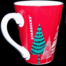 Starbucks Coffee Company 2017 Christmas Holiday Trees Tall 13 ounce Red Mug Cup - £22.80 GBP