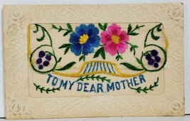 WWI Era Silk Embroidered Envelope Style Embossed Dear Mother Postcard M10 - £19.57 GBP