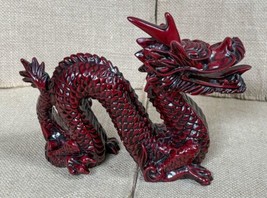 Red Dragon Resin Sculpture Figure Heavyweight 7.5 Inch Zodiac Fantasy Fa... - $29.70