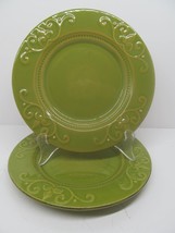 Demdaco Sapore 2004 Deb Hrabik Set Of 2 Hand Painted Green Salad Plates EUC - £23.13 GBP