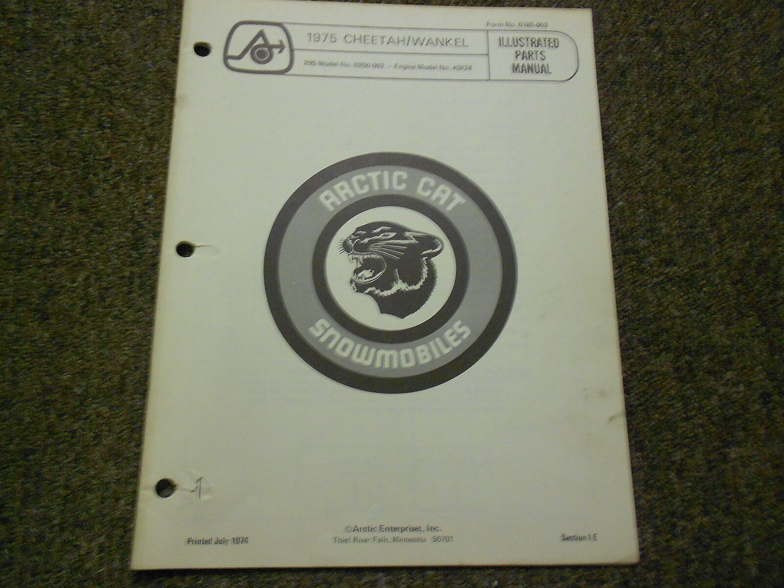 Primary image for 1975 Artico Gatto Ghepardo Wankel Illustrato Servizio Parti Catalogo Manuale OEM