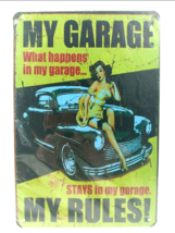 What happens in my Garage Stays in my Garage Tin Metal Sign 4 Corner Holes New - £7.14 GBP