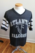 Vtg 90s Atlanta Falcons M NFL Football Tee Shirt Logo 7 Black White 50/50 Thin - £24.98 GBP