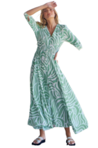 Light green party wear muslin digital print western dress for girls and ... - $50.00