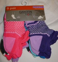 Danskin Now Girls No Show Socks 6 Pair Size Medium 10.5 - 4 Pinks Purples - £7.23 GBP