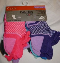 Danskin Now Girls No Show Socks 6 Pair Size Medium 10.5 - 4 Pinks Purples - £7.28 GBP