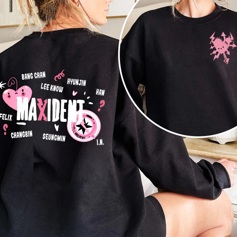 Korean  Sweatshirt Maxident Stray Kids Crewneck Sweatshirt Graphic Bang Chan Str - £81.86 GBP