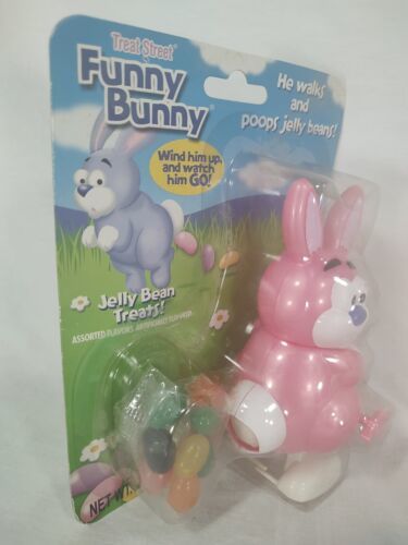 Primary image for Funny Bunny Wind Up Pooping Easter Candy Jelly Bean Dispenser Pink Treat Street