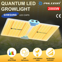 Phlizon PL-2000 Plant LED Grow Light w/ Samsung LM281B LED Dimmable FullSpectrum - £67.60 GBP