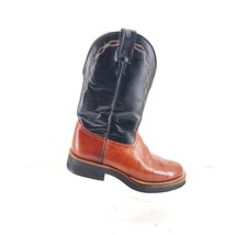 Tony Lama Mens  Round Toe Boots Cowboy Western Black Brown Leather Sz 8B - £39.60 GBP