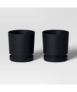 Room Essentials™ 2pc Recycled Resin Planter Pots Black 4x4x4 Indoor Outdoor - $179.90 MXN