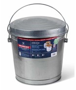 Galvanized Trash Can 10 Gal Steel Locking Lid Storage Weather Resistant ... - $37.49