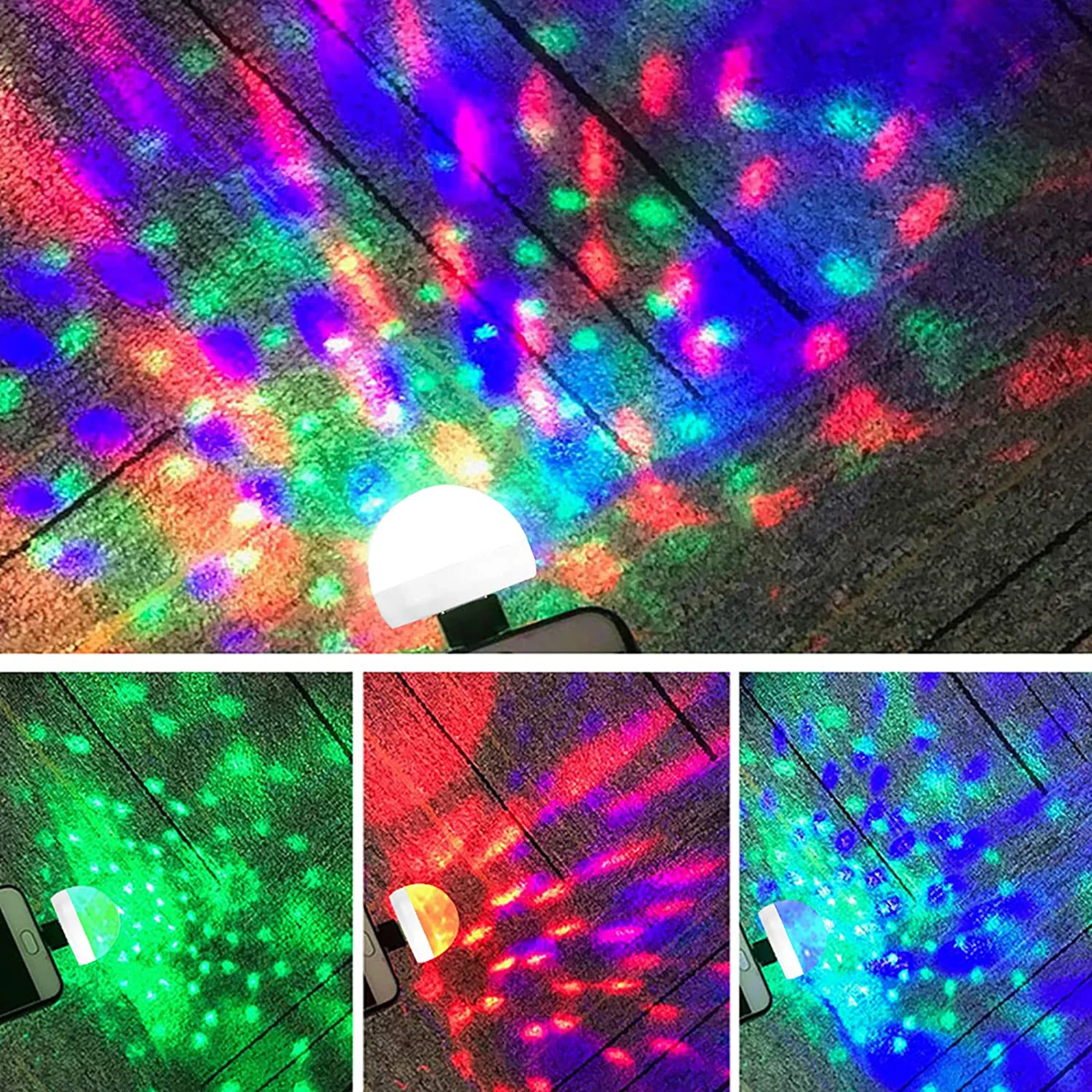 Mini USB Disco Light Sound Activated LED Magic Disco Ball Lamps for Home Room - £11.62 GBP