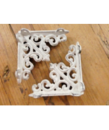 2 Antique Style Shelf Brace Wall Bracket Cast Iron Brackets SMALL White - $23.81 CAD