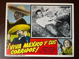 VTG Mexican VIVA MEXICO Y SUS CORRIDOS ANTONIO AGUILAR MOVIE LOBBY CARD ... - $23.36