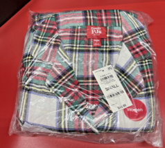 Macy&#39;s Family PJs Women&#39;s Flannel Red Green White Plaid Christmas Size S... - $15.83