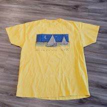 Vintage Boston MA Sailboat T Shirt USA Made 90s Yellow Graphic XL Single... - $19.79