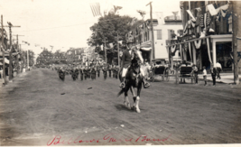 Bellows Falls Vermont Band Parade Patriotic Horse RPPC Real Photo Postcard - £22.19 GBP