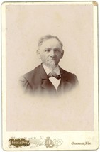 Circa 1880&#39;S Cabinet Card Handsome Older Man Beard Suit Luck &amp; Dye Oshkosh, Wi - £9.71 GBP