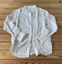 Candace Cameron bure NWOT Women’s Linen blend button Front shirt 2XS white AJ - £14.08 GBP