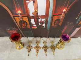Orthodox Crucifix Pendant Religious Pectoral Cross Prayer Articulos Catolicos - £87.91 GBP