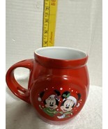 Mickey And Minnie Red Christmas Mug 14oz With A Holder For A Spoon In Ha... - £12.46 GBP