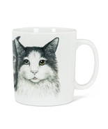 Cat Jumbo Mug Coffee Tea Ceramic 16 oz 3 Kitten Faces Grey Black - £11.82 GBP