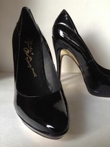 NEW Alice + Olivia Black Patent Leather Platform Pumps (Size 39.5) - £94.05 GBP