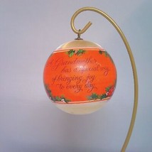 Hallmark Keepsake Satin Glass Ornament 1982 Grandparents Vintage Christmas - £8.12 GBP