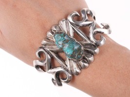 Leekya Deyuse (1889-1966) Zuni Carved turquoise  Cast silver bracelet - £1,178.81 GBP