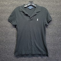 Women&#39;s Ralph Lauren The Skinny Polo Black Short Sleeve Shirt Size Mediu... - £9.16 GBP