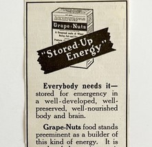 1916 Grape Nuts Cereal Stored Up Energy Advertisement Food Ephemera DWMYC4 - $28.02 CAD