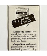 1916 Grape Nuts Cereal Stored Up Energy Advertisement Food Ephemera DWMYC4 - $367.66 MXN 1916 Grape Nuts Cereal Stored Up Energy Advertisement Food Ephemera DWMYC4 - $367.66 MXN