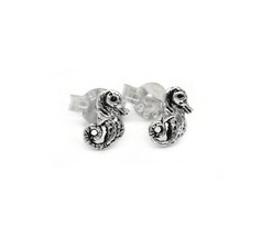 Sterling Silver Young Seahorse Stud Post Earrings - $8.99