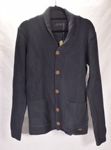 Sir Raymond Tailor Dark Grey Melange Mens Sweater Jersey Jacket Button Down Knit - £22.44 GBP