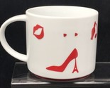Starbucks White Coffee Mug Cup 16 oz Eiffel Tower Shoe Lips Perfume in Red - £31.13 GBP