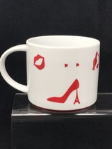 Starbucks White Coffee Mug Cup 16 oz Eiffel Tower Shoe Lips Perfume in Red - £31.15 GBP