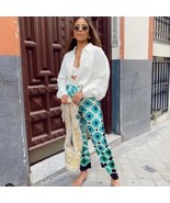 Zara High Waist Geo Print Wide Leg Pants Small Bloggers Fav - $62.07 CAD