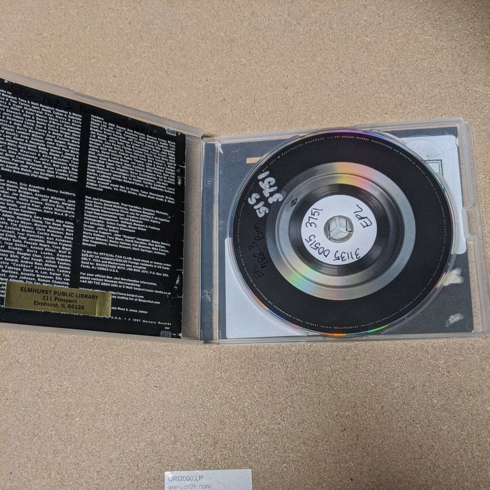 Destination Anywhere by Jon Bon Jovi (CD, Jun-1997, Mercury) Library Edition Item image 3