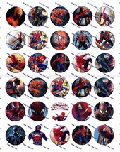 30 Precut 1&quot; Spider Man Bottle cap Images Set 1 - £6.99 GBP