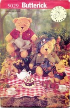 Butterick 5029 141 Bear Beardeaux Family 7.5&quot; - 15&quot; Sewing Pattern UNCUT FF - £16.61 GBP