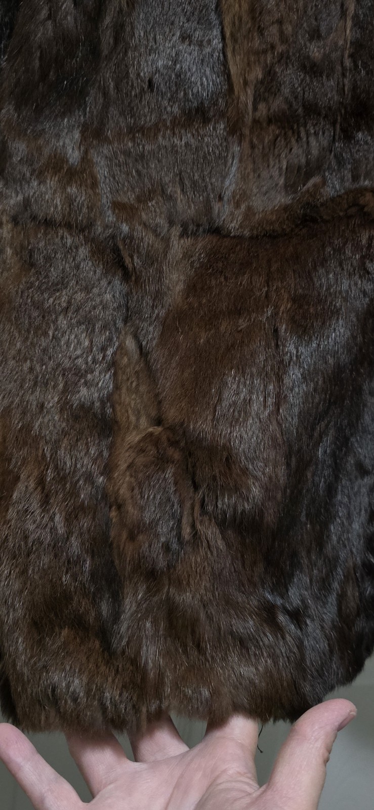 VTG Genuine Rabbit Fur Mid Length Coat Dark Brown Women’s Sz S NEEDS REPAIRS Item image 10