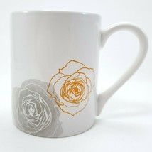 Corelle Coordinates Soleil Roses Mug 12 oz White Orange Gray Coffee Tea Cup - £12.33 GBP
