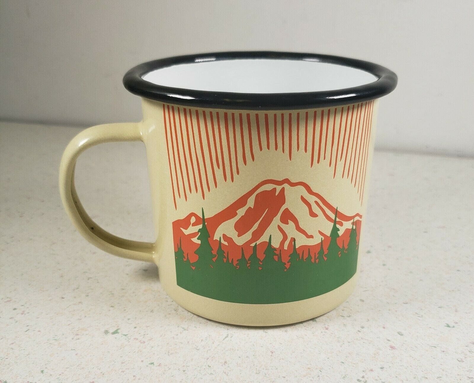 Camping Tan 17 Ounce Enameled Finish Carbon Steel Campsite Coffee Mug W/ Handle - $16.16