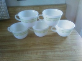 Pyrex cups green and yellow flowers - £18.67 GBP